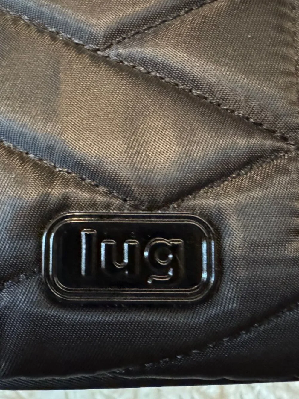 Lug Flare Crossbody Black Quilt Wide Strap Purse Bag Travel Resort Chic